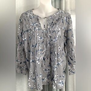 TOMMY HILFIGER WOMENS PIN TUCK BLOUSE